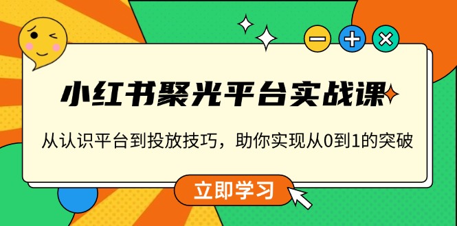 小红书 聚光平台实战课，从认识平台到投放技巧，助你实现从0到1的突破-俗人圈网创