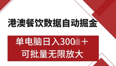 港澳数据全自动掘金,单电脑日入5张,可矩阵批量无限操作【仅揭秘】-俗人圈网创