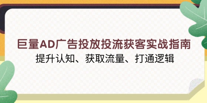 巨量AD广告投放投流获客实战指南,提升认知、获取流量、打通逻辑-俗人圈网创