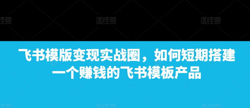 飞书模版变现实战圈,如何短期搭建一个赚钱的飞书模板产品-俗人圈网创