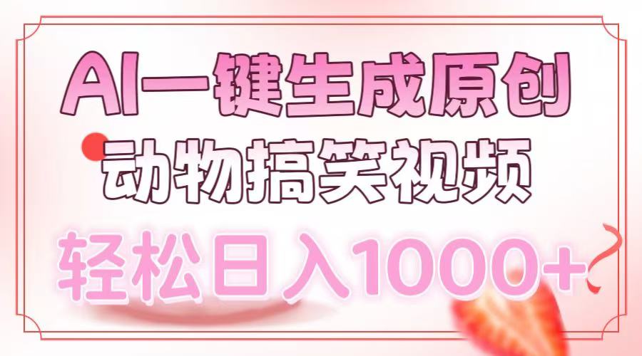 AI一键生成原创动物搞笑视频，轻松日入1000+-俗人圈网创