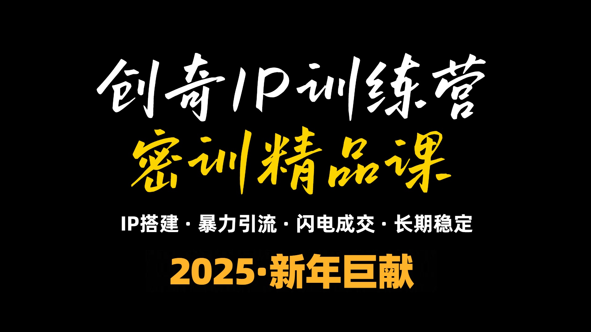 2025年“知识付费IP训练营”小白避坑年赚百万,暴力引流,闪电成交-俗人圈网创
