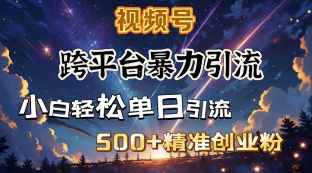 跨平台暴力引流,私域完美闭环,日引500+精准创业粉-俗人圈网创
