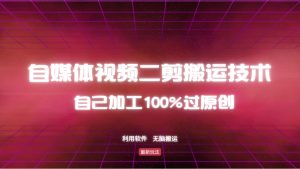 详细教你自媒体视频二剪搬运技术,自己加工100%过原创,无脑搬运-俗人圈网创