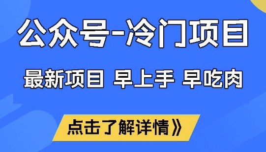 公众号冷门赛道，早上手早吃肉，单月轻松稳定变现1W【揭秘】-俗人圈网创