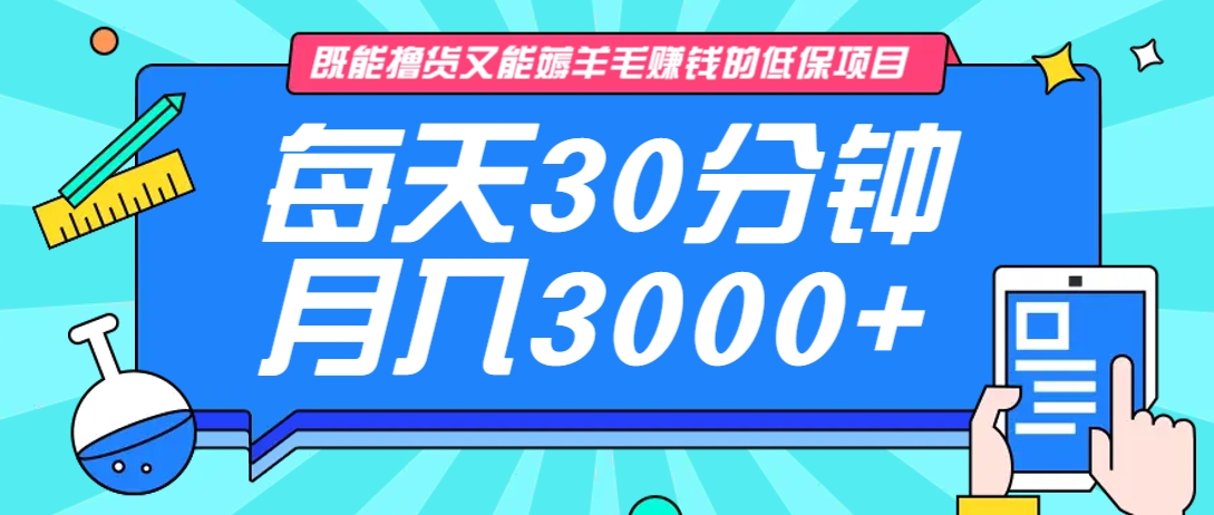 既能撸货又能赚钱的长期低保项目，每天30分钟，多号百分百稳定月入3000+！-俗人圈网创