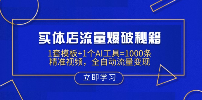 实体店流量爆破秘籍:1套模板+1个AI工具=1000条精准视频,全自动流量变现-俗人圈网创