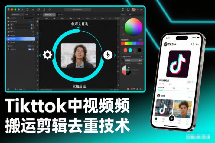 Tiktok中视频纯搬运剪辑去重技术,外来技术,自行测试-俗人圈网创