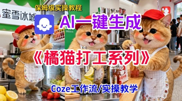 Coze扣子工作流一键生成胖橘猫打工短视频,保姆级实操搭建教学-俗人圈网创