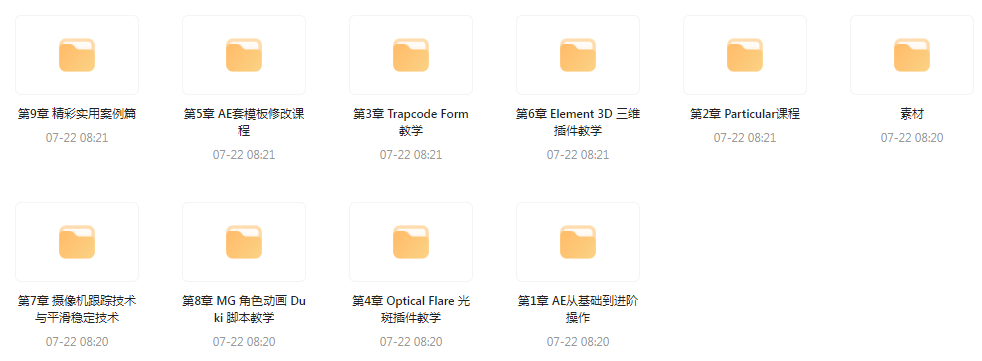 AE从0基础到大神视频课(带素材)-俗人圈网创