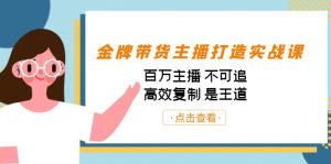 金牌带货主播打造实战课:百万主播 不可追,高效复制 是王道(10节课)-俗人圈网创