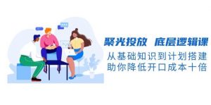 聚光投放底层逻辑课，从基础知识到计划搭建，助你降低开口成本十倍-俗人圈网创