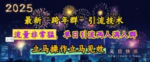 最新“跨年群”引流，流量非常猛，单日引流两人满人群，立马操作立马见效【揭秘】-俗人圈网创