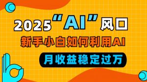 2025“ AI ”风口，新手小白如何利用ai，每月收益稳定过万-俗人圈网创