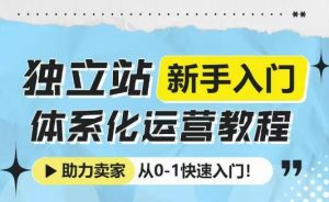独立站新手入门体系化运营教程，助力独立站卖家从0-1快速入门!-俗人圈网创