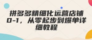 拼多多精细化运营店铺0-1，从零起步到爆单详细教程-俗人圈网创
