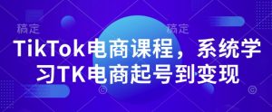 TikTok电商课程,系统学习TK电商起号到变现-俗人圈网创