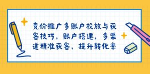 竞价推广多账户投放与获客技巧，账户搭建，多渠道精准获客，提升转化率-俗人圈网创