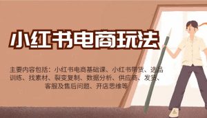 小红书电商玩法:带货/选品/找素材/裂变/数据分析/供应商/发货/售后/开店思维等-俗人圈网创