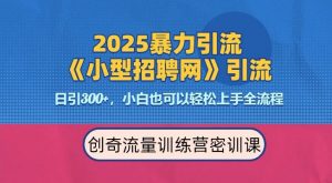 2025最新暴力引流方法，招聘平台一天引流300+，日变现多张，专业人士力荐-俗人圈网创
