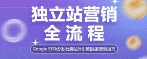 独立站营销全流程，Google SEO优化，社媒站外引流，独家营销技巧-俗人圈网创