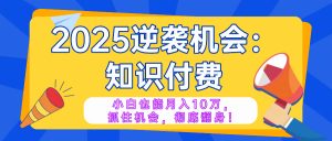 2025逆袭项目——知识付费,小白也能月入10万年入百万,抓住机会彻底翻...-俗人圈网创