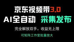 京东视频带货3.0，Ai全自动采集＋自动发布，完全解放双手，收入无上限...-俗人圈网创