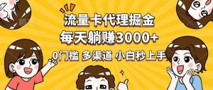 流量卡代理掘金，0门槛，每天躺赚3000+，多种推广渠道，新手小白轻松上手-俗人圈网创