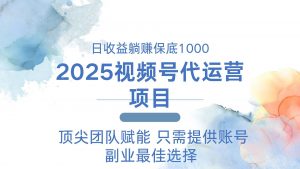 2025视频号代运营 日躺赚1000＋ 只需提供账号-俗人圈网创