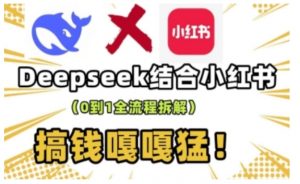 deepseek+小红书打造流量生产线实操课，0到1全流程拆解，搞钱嘎嘎猛-俗人圈网创