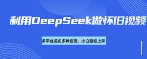 利用DeepSeek做怀旧视频，流量号多渠道变现能力强-俗人圈网创