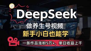 小白用DeepSeek做养生号,一条作品涨粉5万+,单日收益上千-俗人圈网创