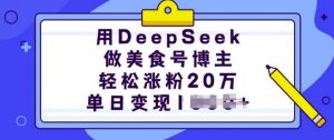 用DeepSeek做美食号博主,轻松涨粉20万,单日变现多张-俗人圈网创