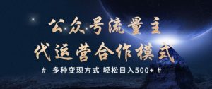 公众号流量主代运营  多种变现方式 轻松日入5张【揭秘】-俗人圈网创