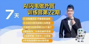 AI闪电做外贸训练营第22期:Al快速选品+小白1小时完成独立站搭建+10分钟获取200个客户等-俗人圈网创