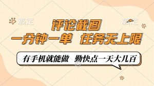 评论截图，一分钟一单，有手机就能做，任务无上限，轻松一天大几百-俗人圈网创