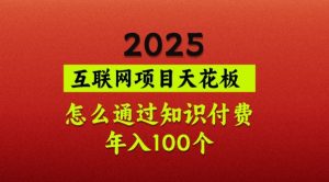 2025项目天花板,普通怎么通过知识付费翻身,年入百个【揭秘】-俗人圈网创