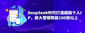 DeepSeek时代打造超级个人IP，放大营销势能100倍以上-俗人圈网创