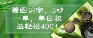 看图识字，5秒一单，单日收益轻松400+-俗人圈网创