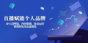 直播赋能个人品牌:IP人设塑造、内容策划、连麦运营、带货转化及复盘优化-俗人圈网创