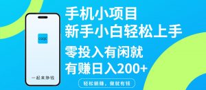手机小项目新手小白轻松上手零投入有闲就有赚日入200+-俗人圈网创