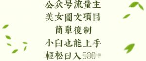 流量主长期收益项目，美女图片简单复制，小白也能上手，轻松日入5张-俗人圈网创
