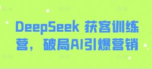 DeepSeek 获客训练营,破局AI引爆营销-俗人圈网创