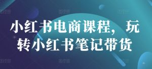 小红书电商课程,玩转小红书笔记带货-俗人圈网创