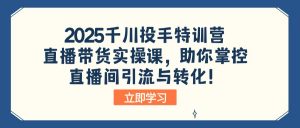 2025千川投手特训营：直播带货实操课，助你掌控直播间引流与转化！-俗人圈网创