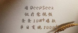 用DeepSeek做疗愈视频，条条10W+爆款，单日变现多张-俗人圈网创