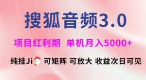 搜狐音频挂ji3.0.可矩阵可放大,独家技术,稳定月入5000+【揭秘】-俗人圈网创