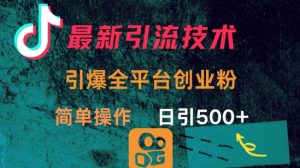 最新引流方法,引爆全平台的一个创业粉,简单操作日引300+-俗人圈网创