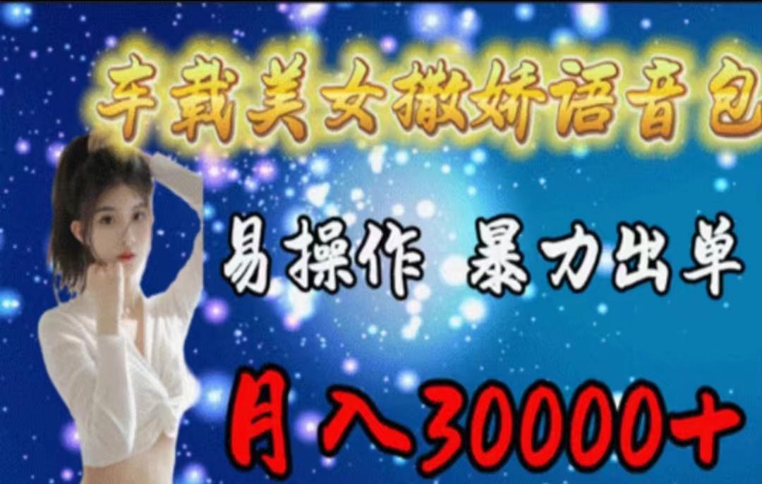 车载美女撒娇语音包，执行就出单，月入3000＋，小白看完课程就能马上实操-俗人圈网创