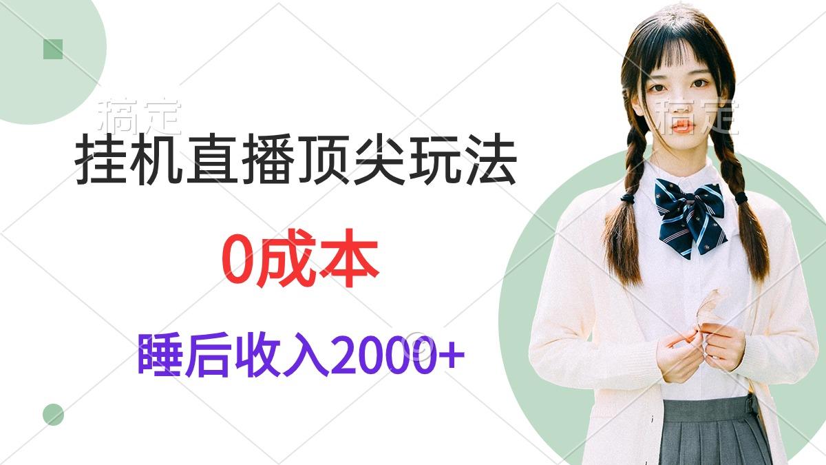 (9715期)挂机直播顶尖玩法，睡后日收入2000+、0成本，视频教学-俗人圈网创